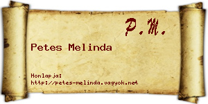 Petes Melinda névjegykártya