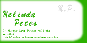 melinda petes business card